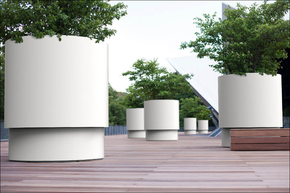 White ADEZZ Aluminium Square Planters