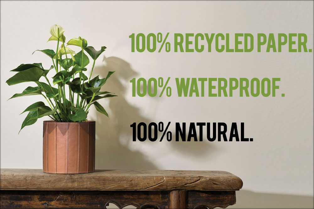 Green Hause Helsinki Vertical Tan Paper Pot Cover