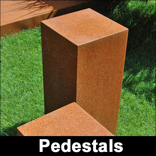 Corten Steel Garden Pedestals