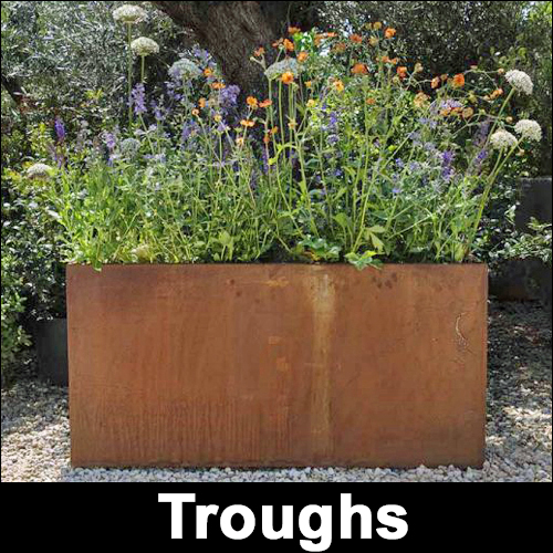 Corten Steel Garden Troughs