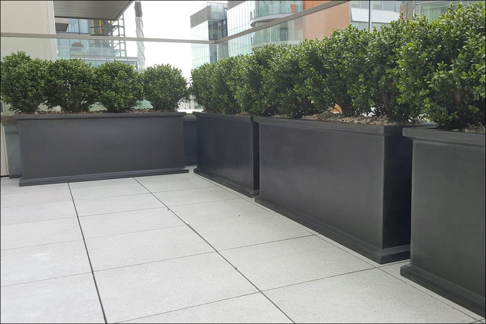 Faux-Lead Garden Planters