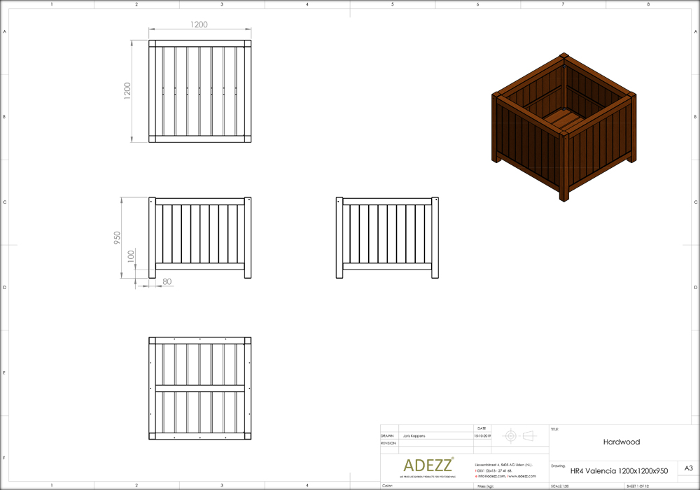 ADEZZ Hardwood Planters | CAD Drawings Available