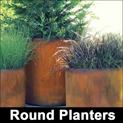 Corten Steel Round Planters