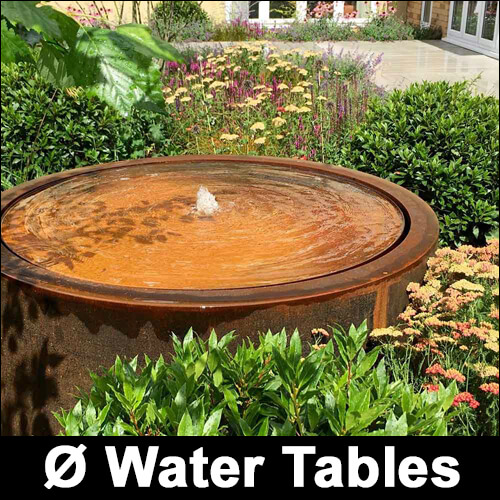 Corten Steel Round Water Tables