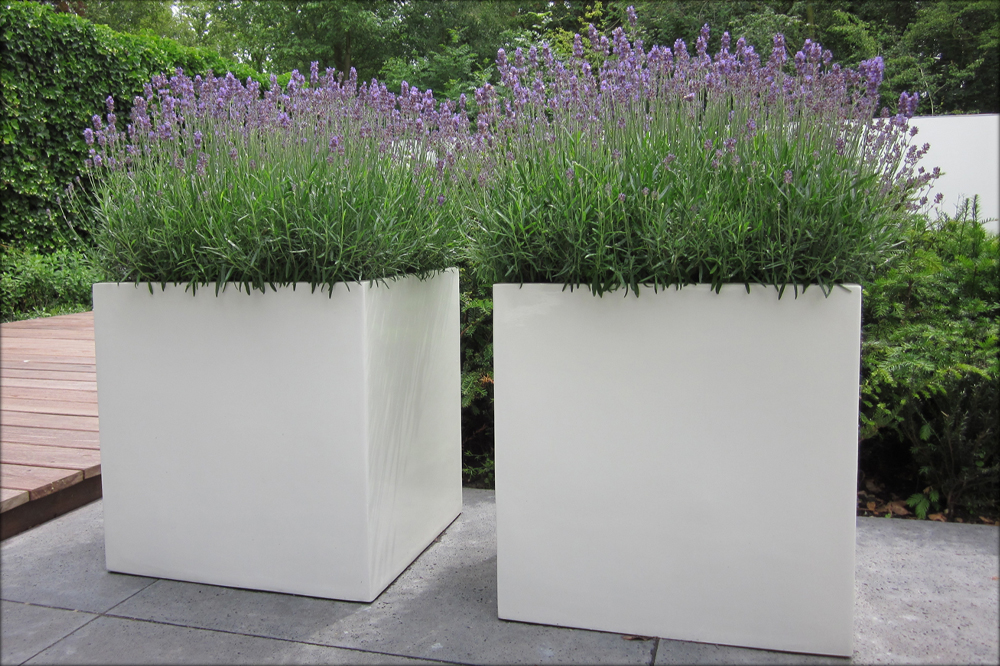 ADEZZ Aluminium CARREZ Cubed Planters in White