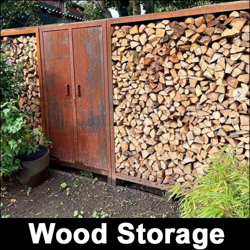Corten Steel Wood Storage