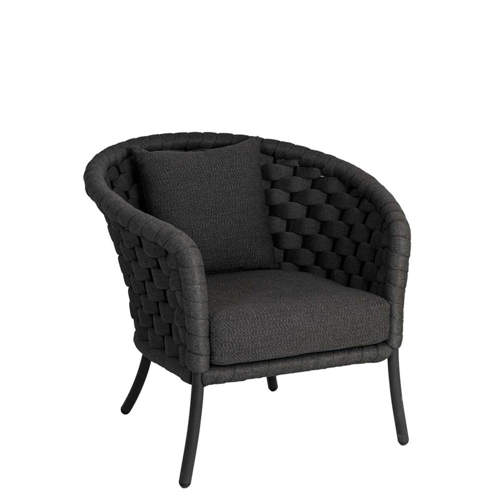 Dark Grey Cordial Luxe Curved Top Chair Kvadrat Storm Cushions