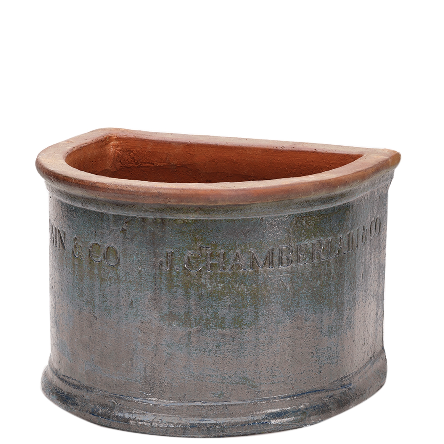 J Chamberlain & Co Antique Blue Half Moon Planter (2 sizes) | More Than