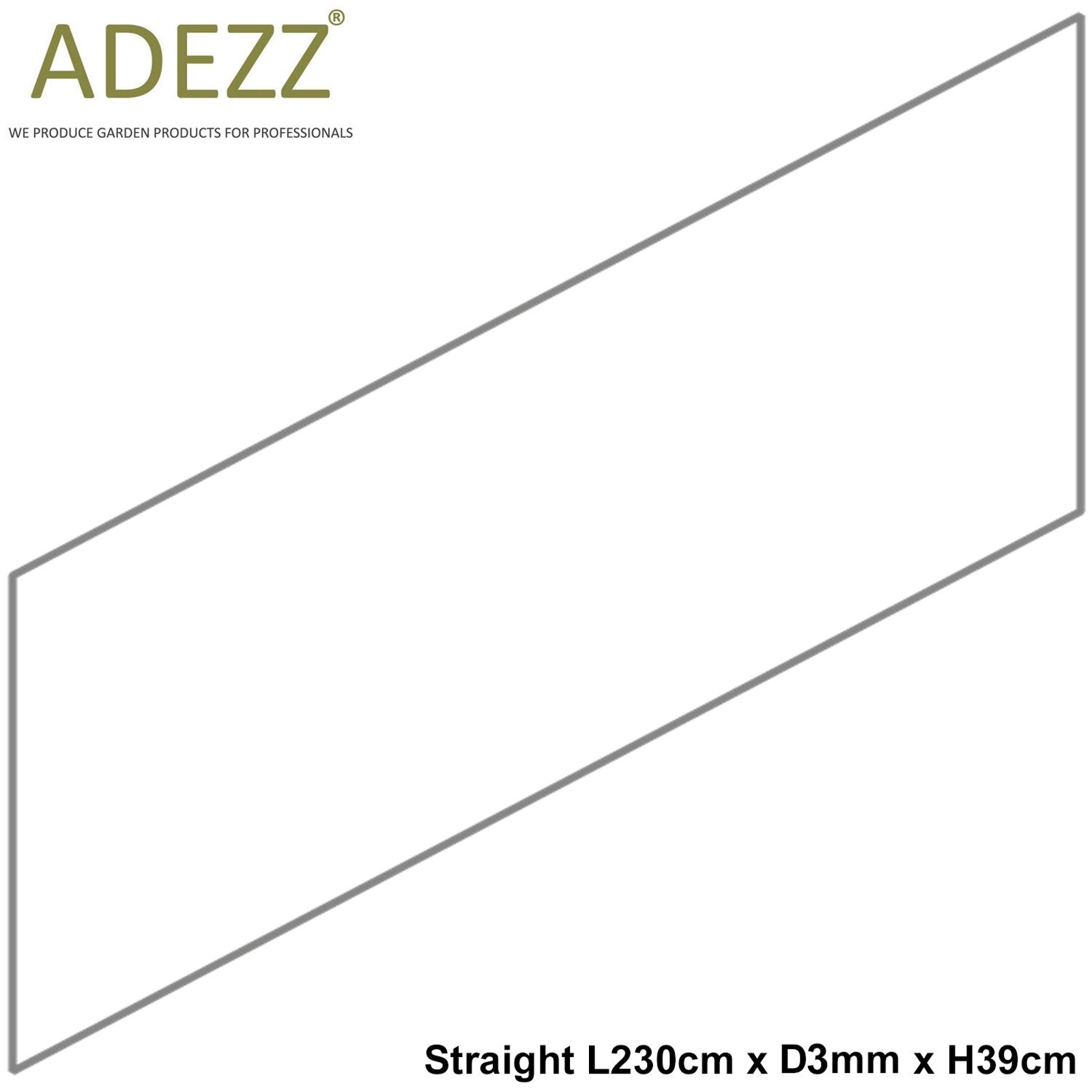 2/3mm STRAIGHT L230cm Galvanized Steel Edging (5 sizes) L230cm x D3mm