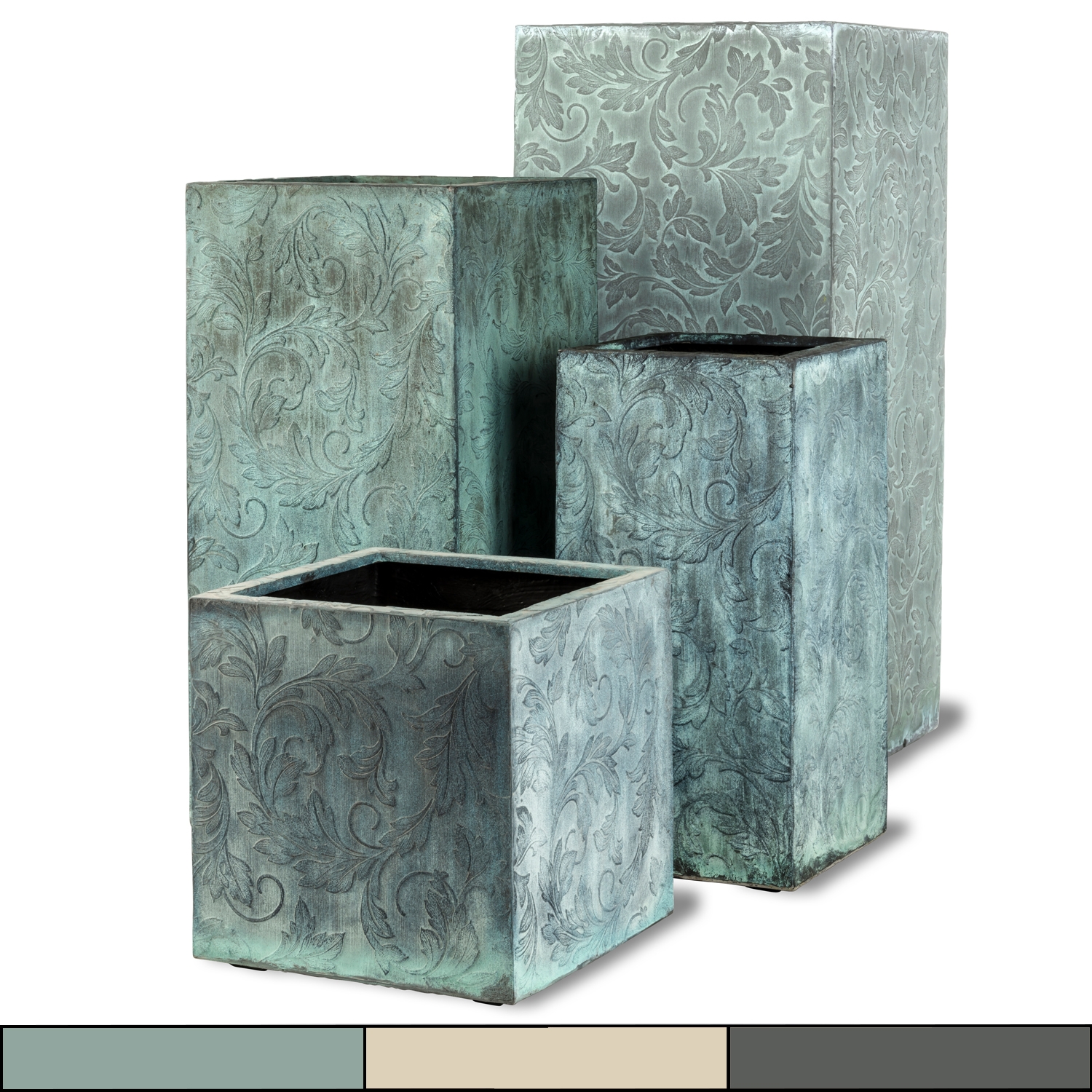 square fibreglass planters