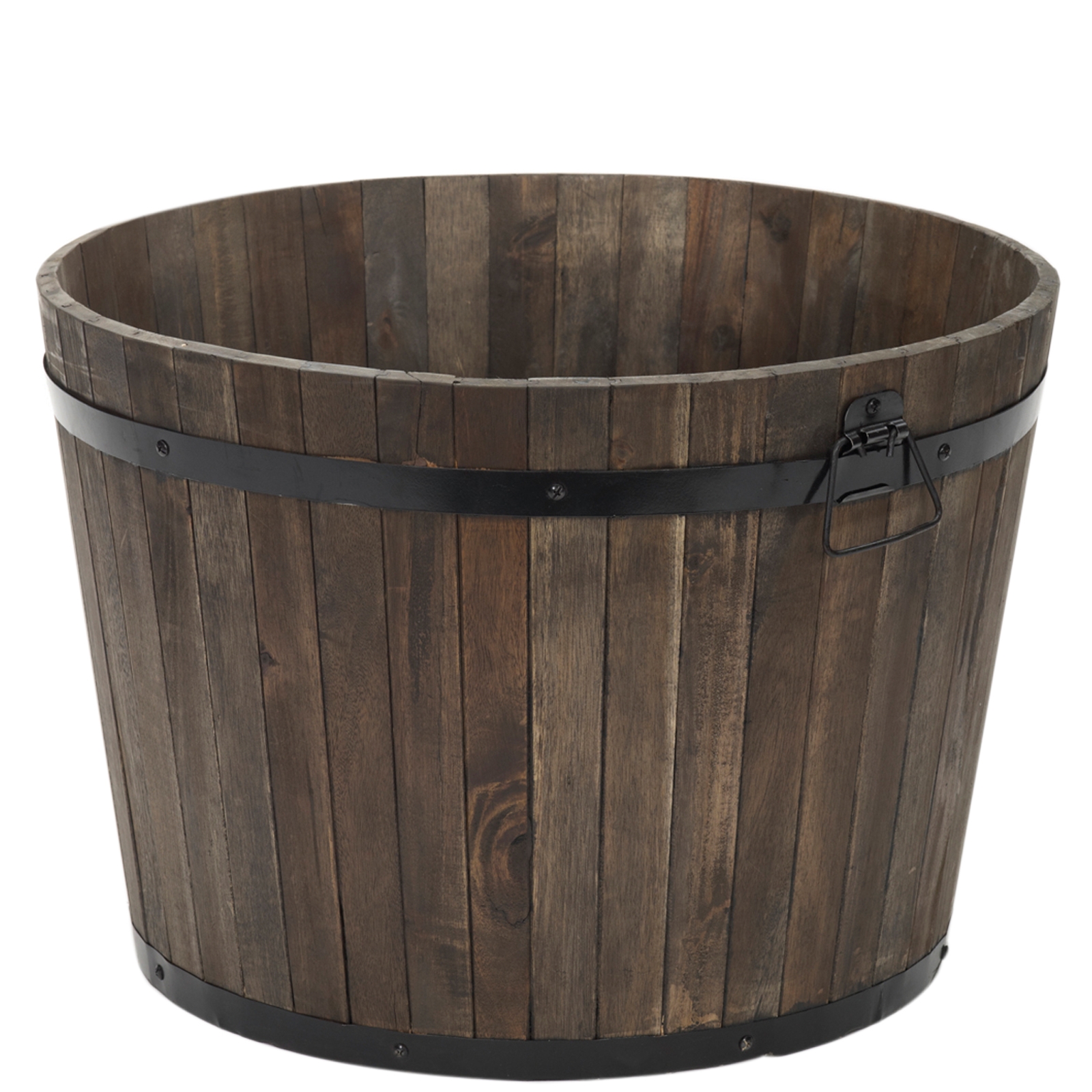 Rustic Wooden Barrel Planter RWBP Riverhill Garden Supplies More